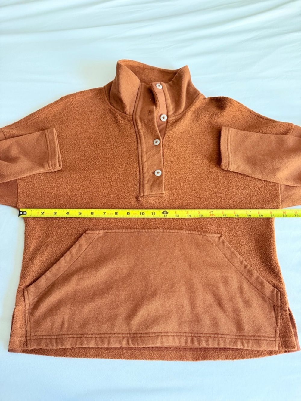 REI Co-op "Wallace" Lake Hemp Cotton Rust Orange Fleece Pullover Gorpcore Camp - Picture 16 of 16